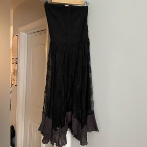 FP black lace midi dress